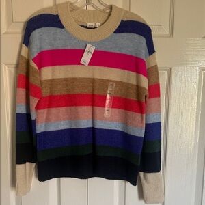 GAP Multicolor Striped Crew Neck Sweater
